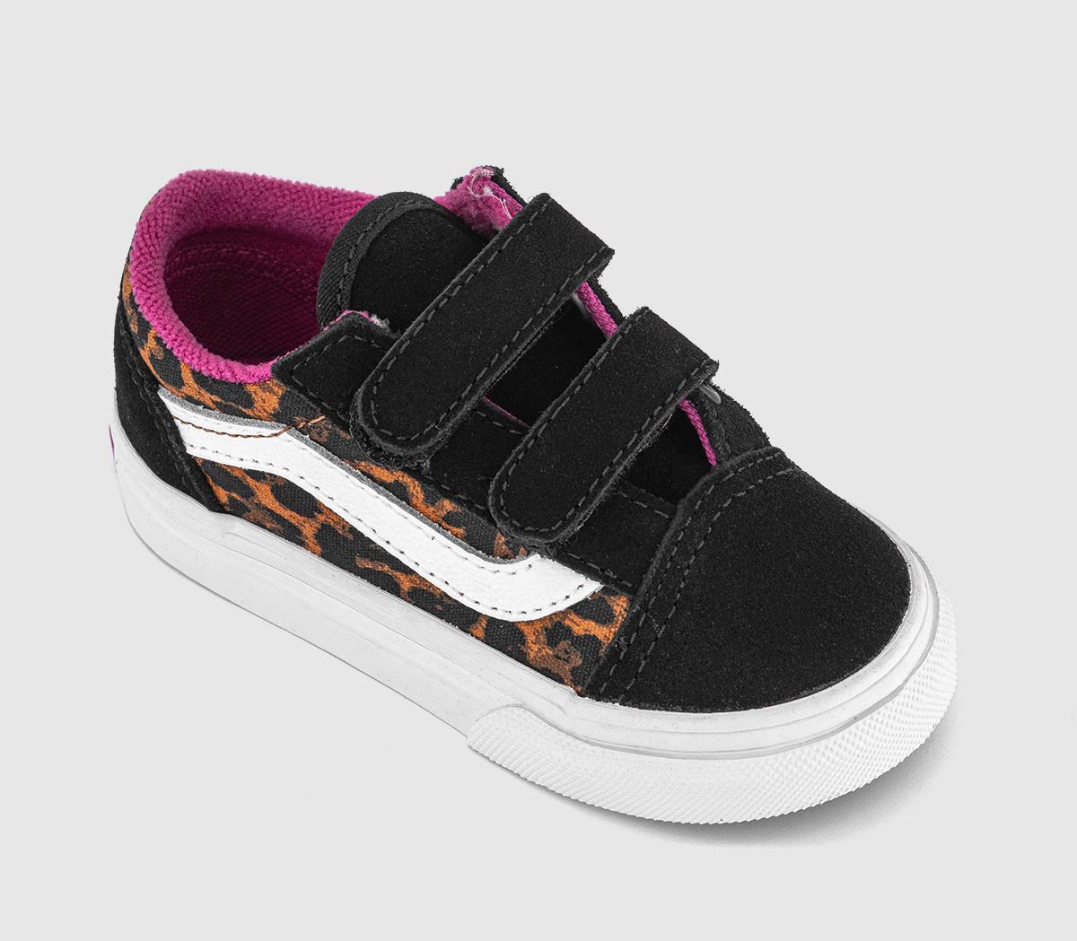 Vans Old Skool Toddler Trainers Vans Old Skool Toddler Trainers Leopard Pop Black Multi