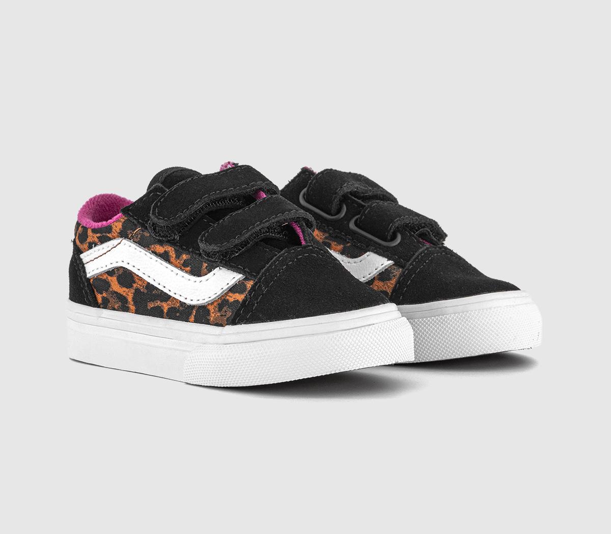 Vans Old Skool Toddler Trainers Vans Old Skool Toddler Trainers Leopard Pop Black Multi