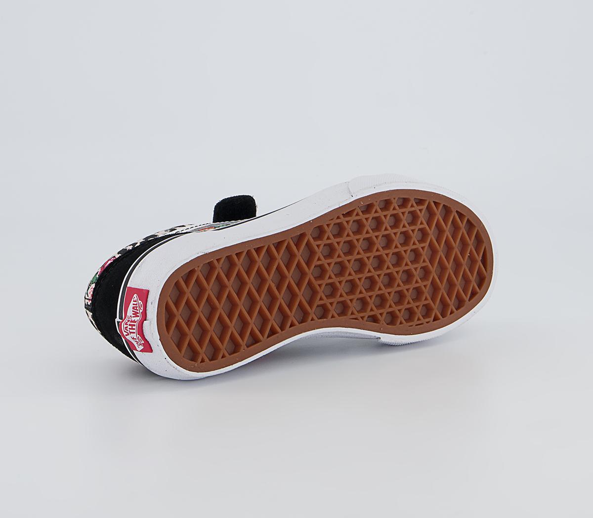 Vans Old Skool Kids Trainers Vans Old Skool Kids Trainers Leopard Floral Black True White