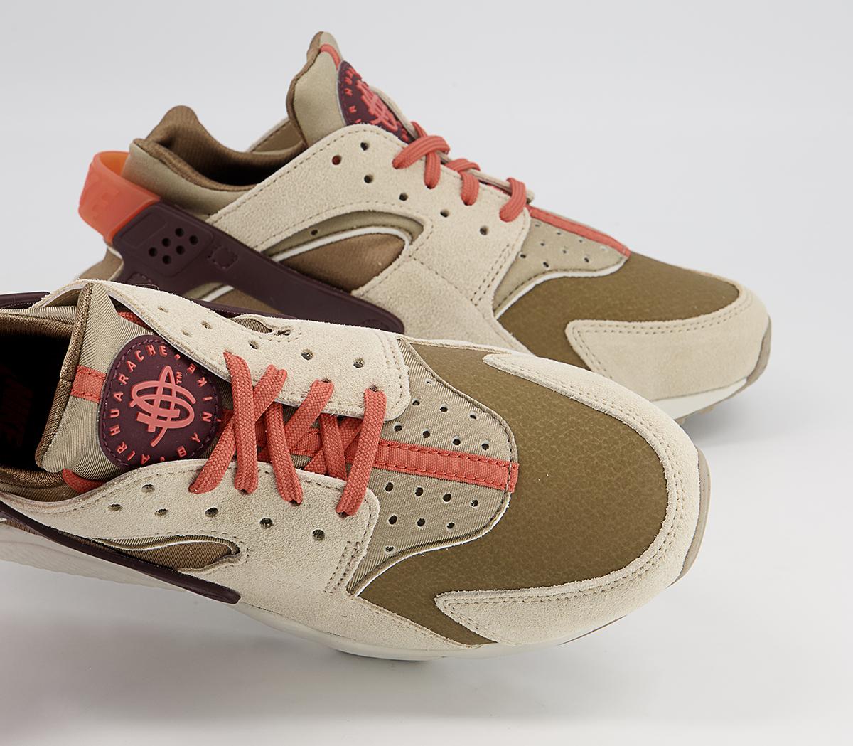 Nike Air Huarache Trainers Nike Air Huarache Trainers Khaki Madder Root Burgundy Crush