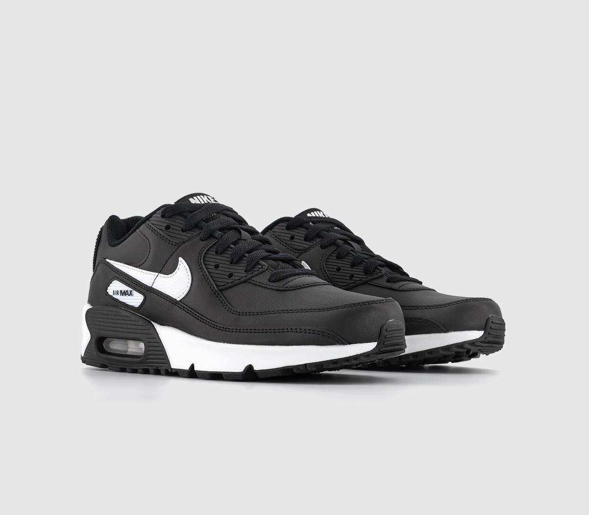 NikeAir Max 90 Junior TrainersBlack White Black