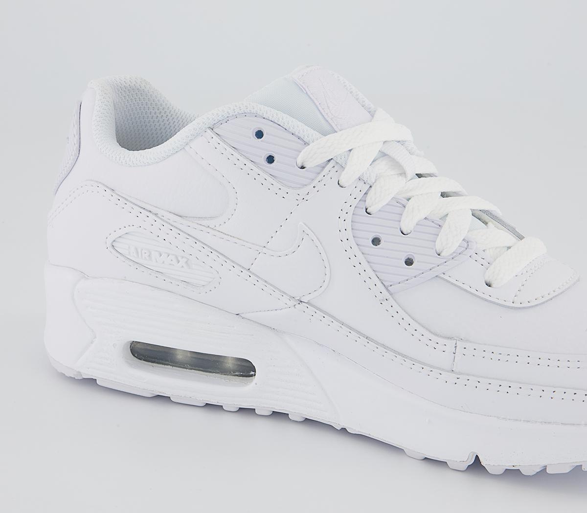 Nike Air Max 90 Gs Trainers Nike Air Max 90 Gs Trainers White White Metallic Silver White