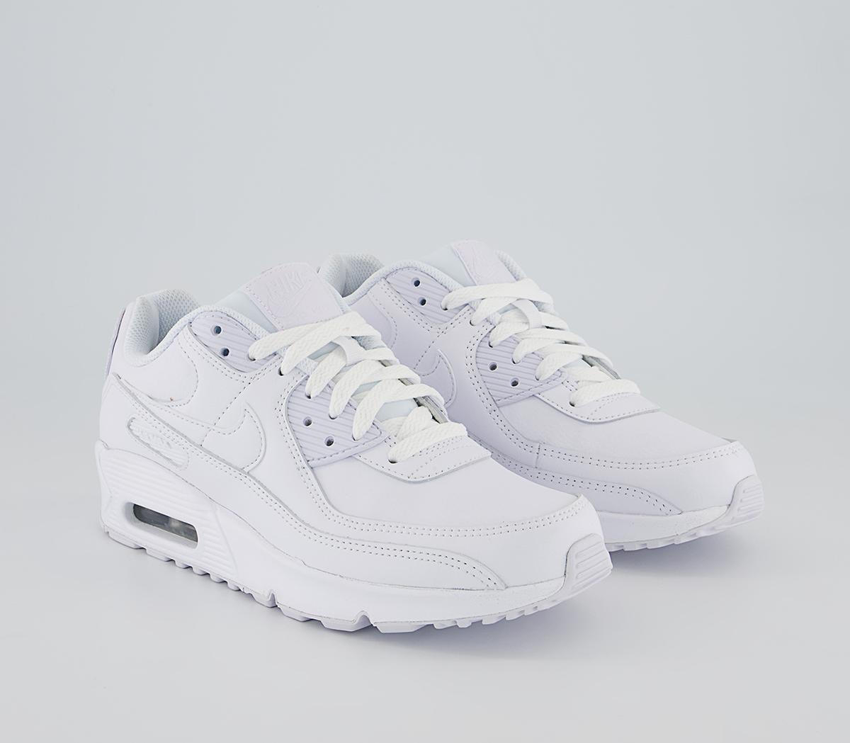 Nike Air Max 90 Gs Trainers Nike Air Max 90 Gs Trainers White White Metallic Silver White
