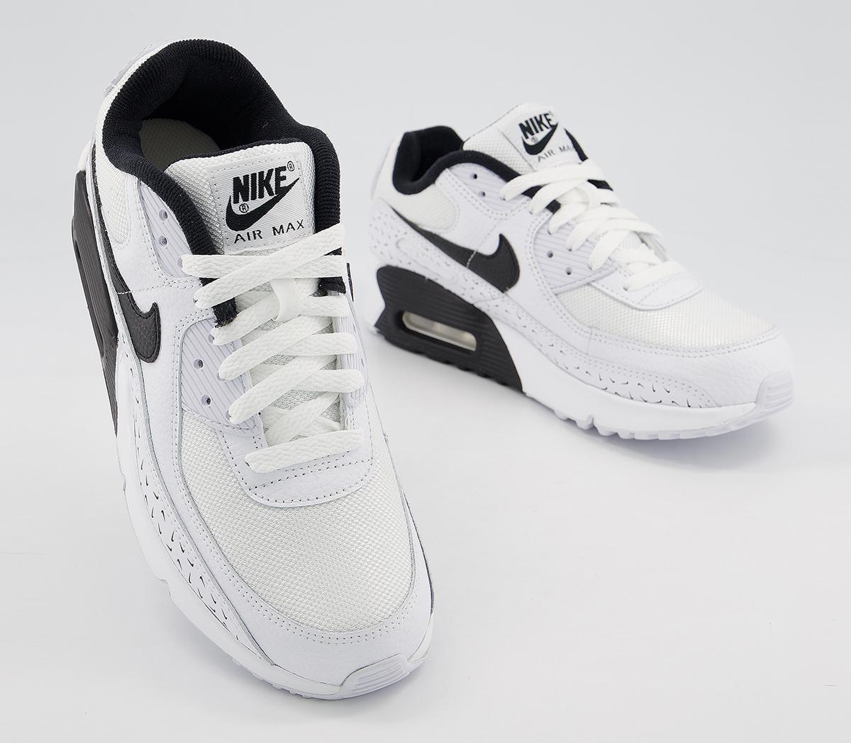 Nike Air Max 90 Gs Trainers White Black Swooshfetti Women's Trainers