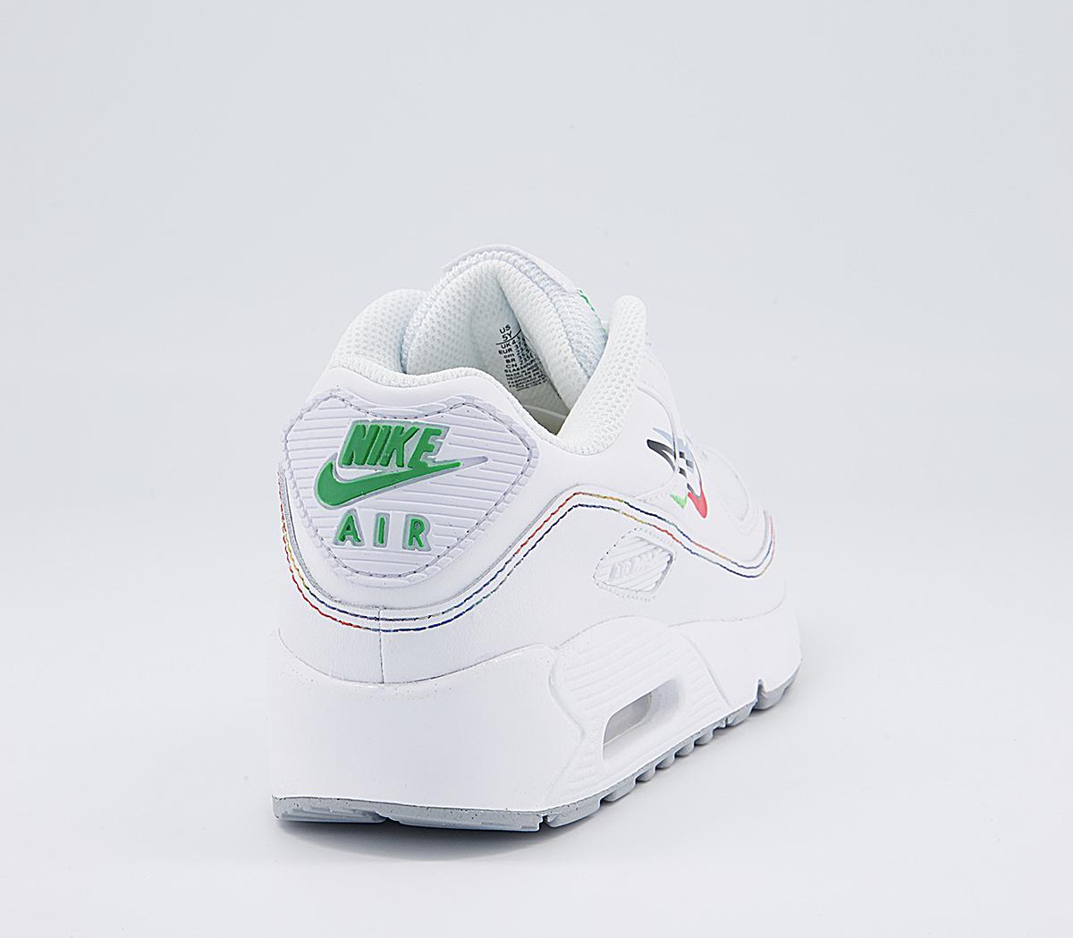 Nike Air Max 90 Gs Trainers Nike Air Max 90 Gs Trainers White Green Spar Aluminum Black