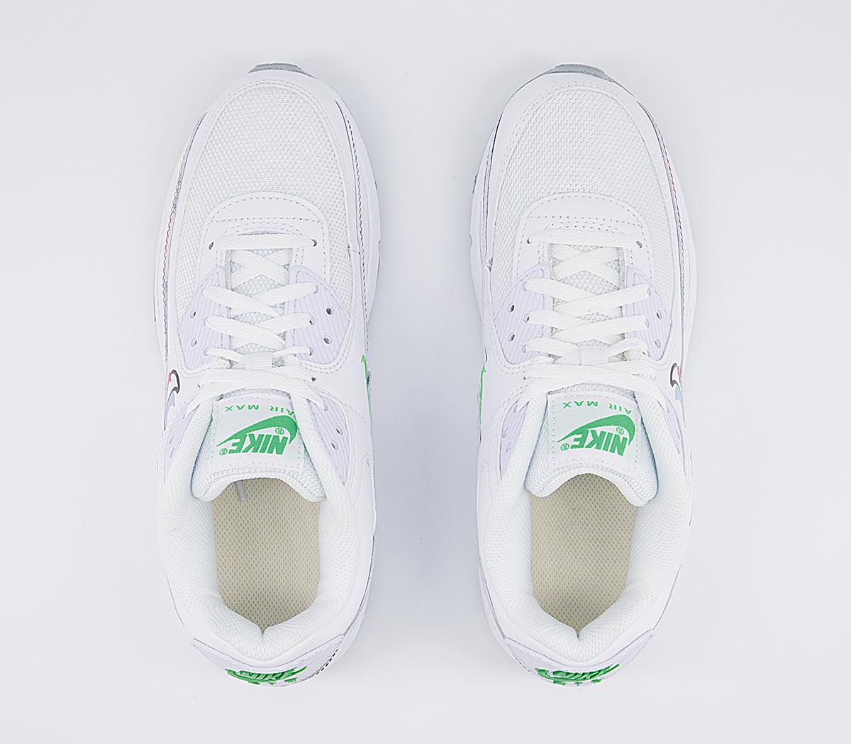 Nike Air Max 90 Gs Trainers Nike Air Max 90 Gs Trainers White Green Spar Aluminum Black
