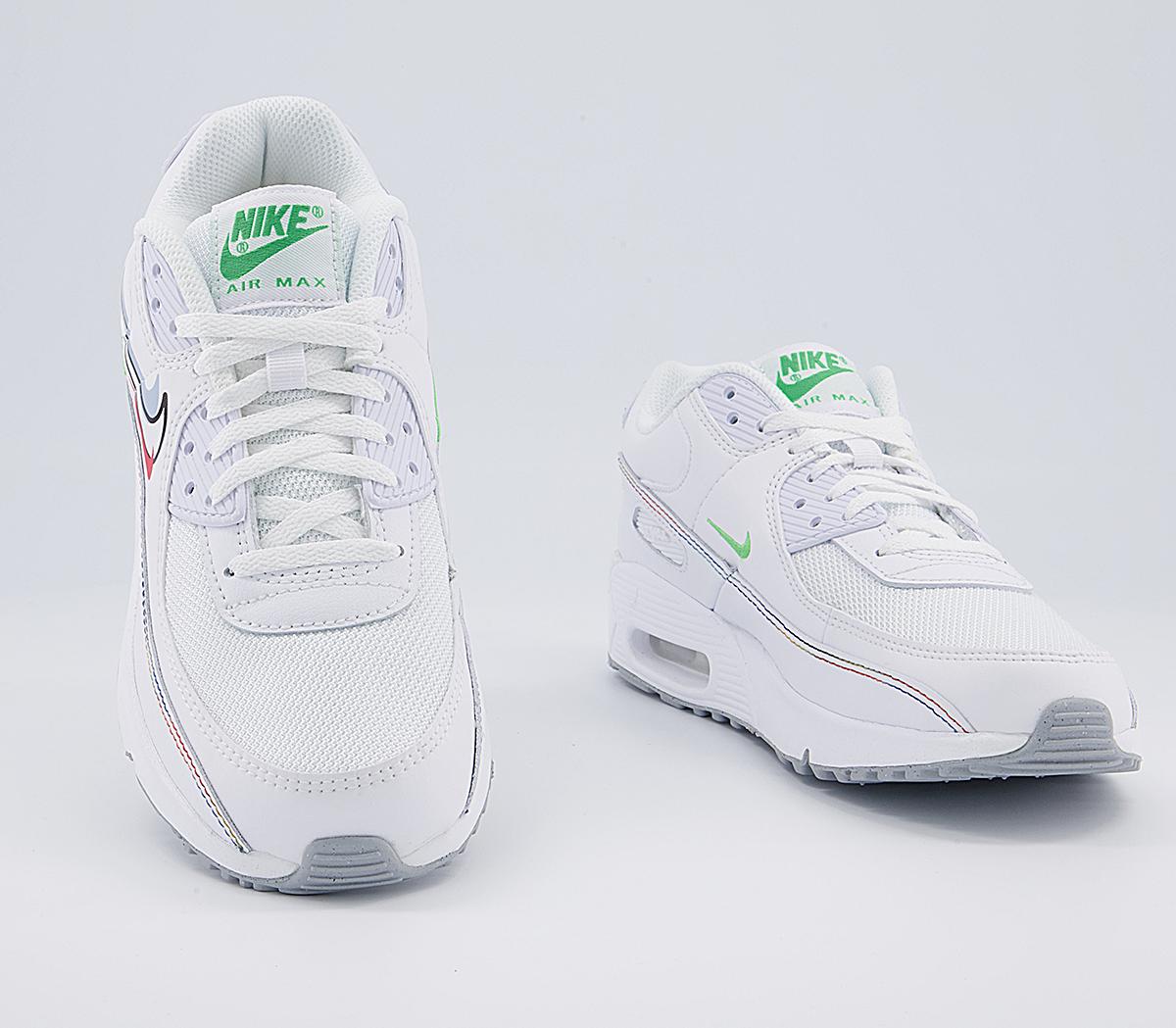 Nike Air Max 90 Gs Trainers Nike Air Max 90 Gs Trainers White Green Spar Aluminum Black