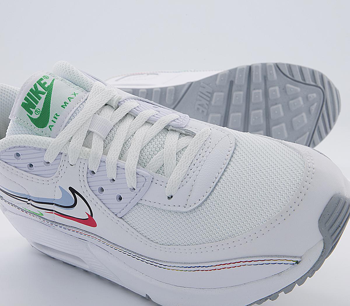 Nike Air Max 90 Gs Trainers Nike Air Max 90 Gs Trainers White Green Spar Aluminum Black