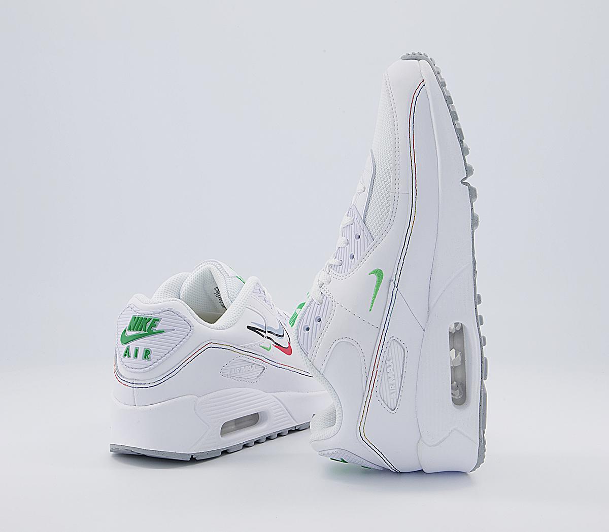 Nike Air Max 90 Gs Trainers Nike Air Max 90 Gs Trainers White Green Spar Aluminum Black