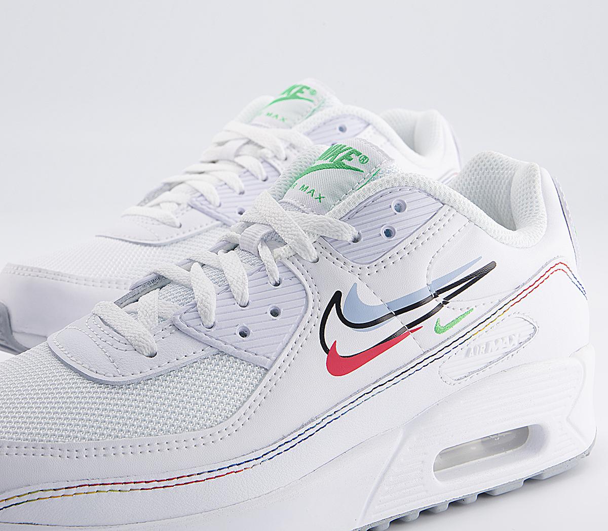 Nike Air Max 90 Gs Trainers Nike Air Max 90 Gs Trainers White Green Spar Aluminum Black