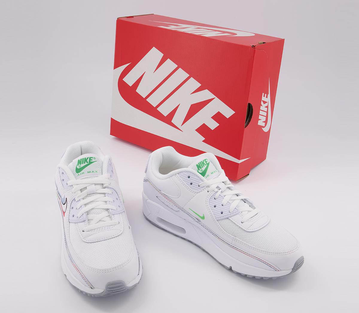 Nike Air Max 90 Gs Trainers Nike Air Max 90 Gs Trainers White Green Spar Aluminum Black