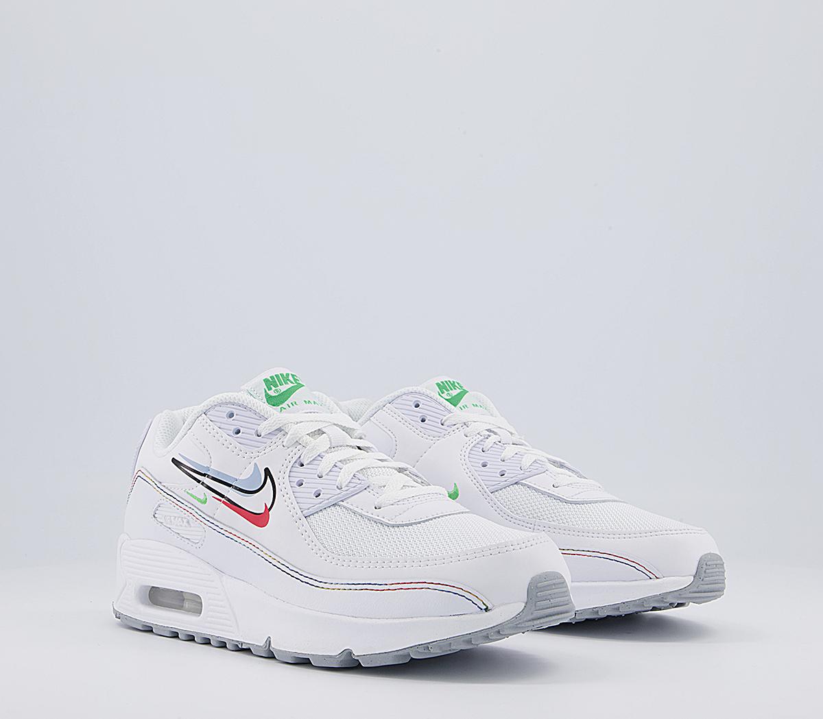 Nike Air Max 90 Gs Trainers Nike Air Max 90 Gs Trainers White Green Spar Aluminum Black