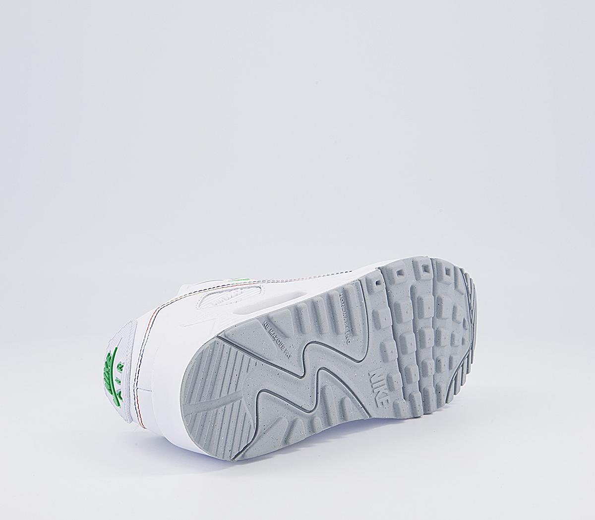 Nike Air Max 90 Gs Trainers Nike Air Max 90 Gs Trainers White Green Spar Aluminum Black