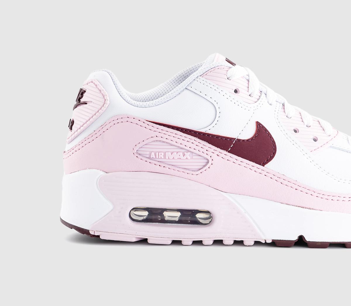 Nike Air Max 90 Junior Trainers White Dark Beetroot Pink Foam - Women's ...