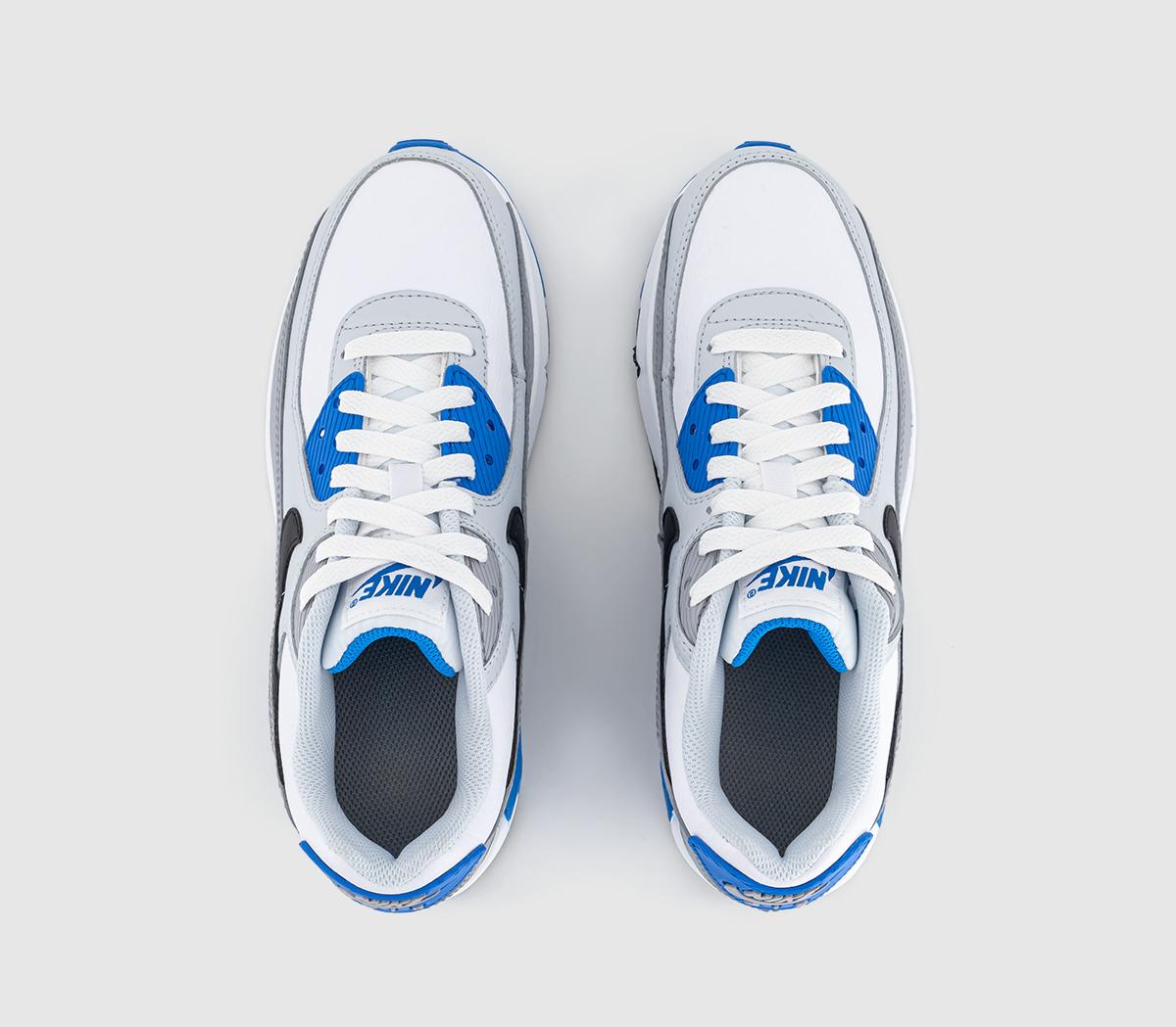 NikeAir Max 90 GS Trainers NikeAir Max 90 GS TrainersWhite Black Photo Blue Pure Platinum