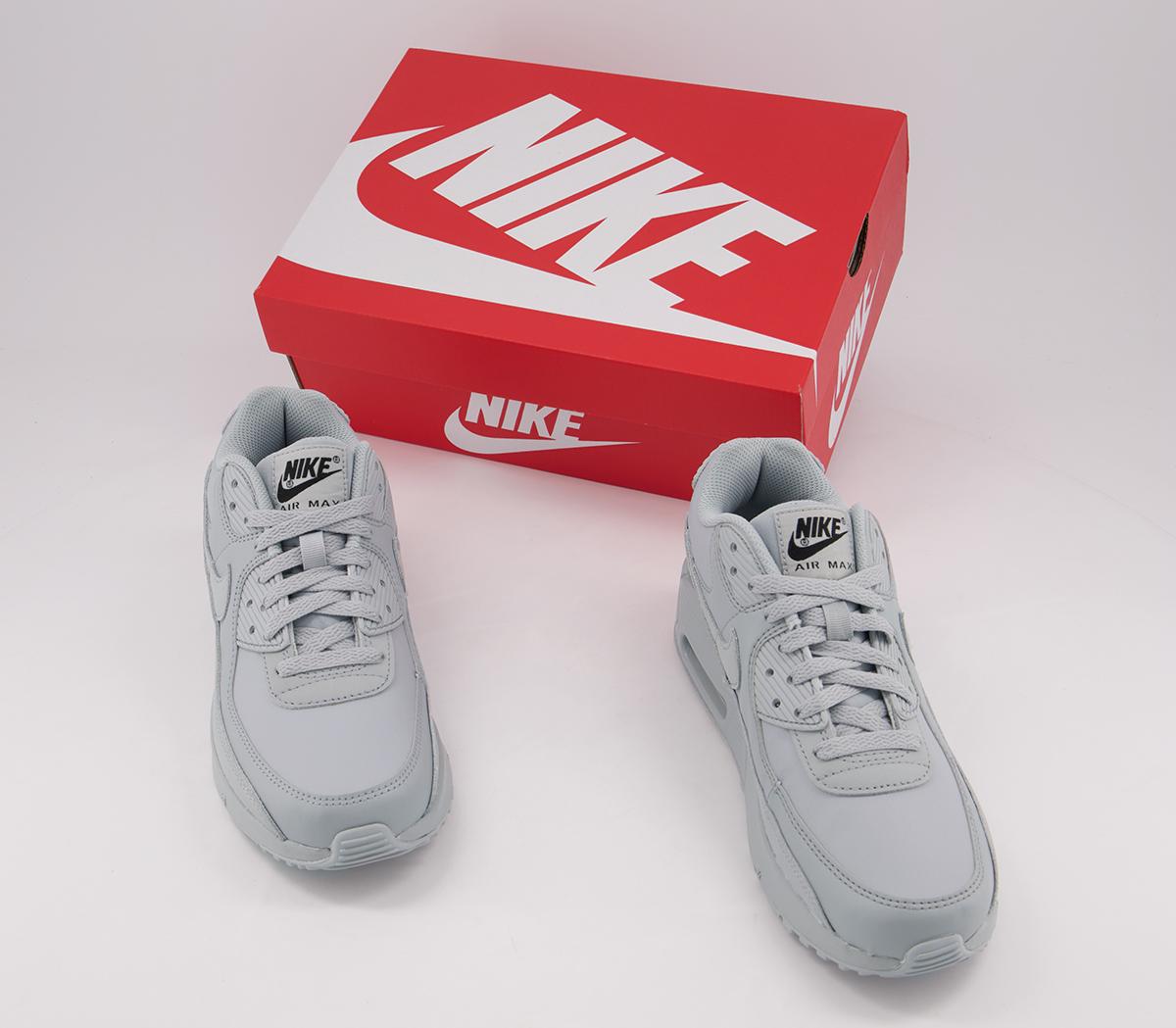 Nike Air Max 90 Gs Trainers Wolf Grey Wolf Grey Black - Women's Trainers