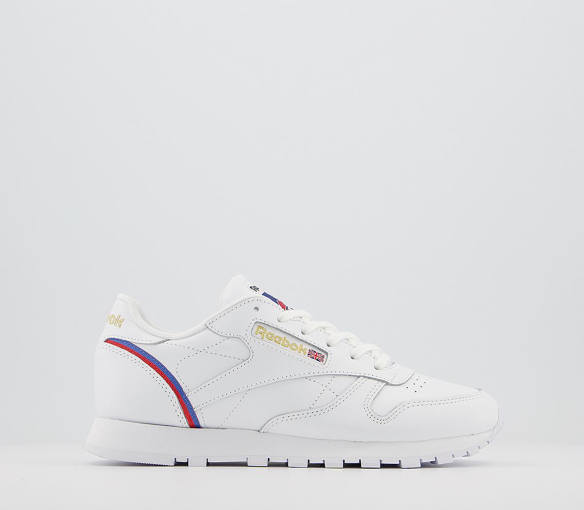 ReebokCl Leather TrainersWhite Radiant Red Blue Blast