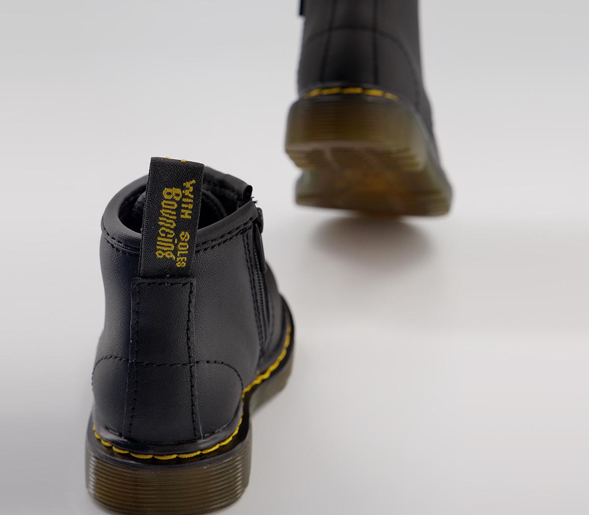 Dr. Martens Brooklee Kids Lace Up Inside Zip Boots Dr. Martens Brooklee Kids Lace Up Inside Zip Boots Black