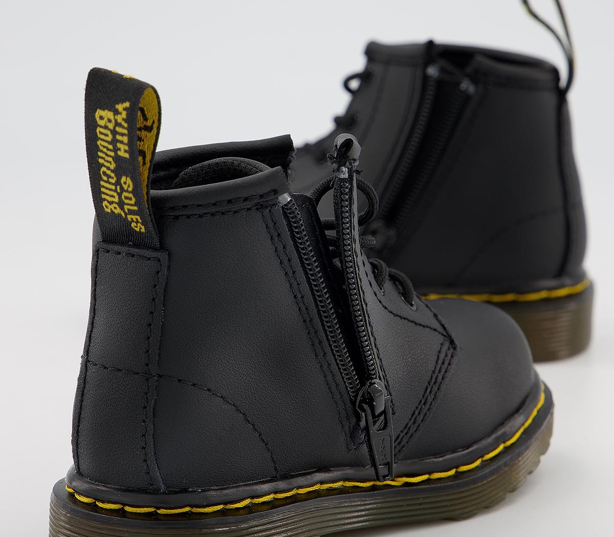 Dr. Martens Brooklee Kids Lace Up Inside Zip Boots Dr. Martens Brooklee Kids Lace Up Inside Zip Boots Black