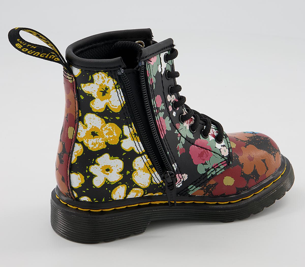 Dr. Martens Brooklee Kids Inside Zip Lace Boots Dr. Martens Brooklee Kids Inside Zip Lace Boots Black Floral