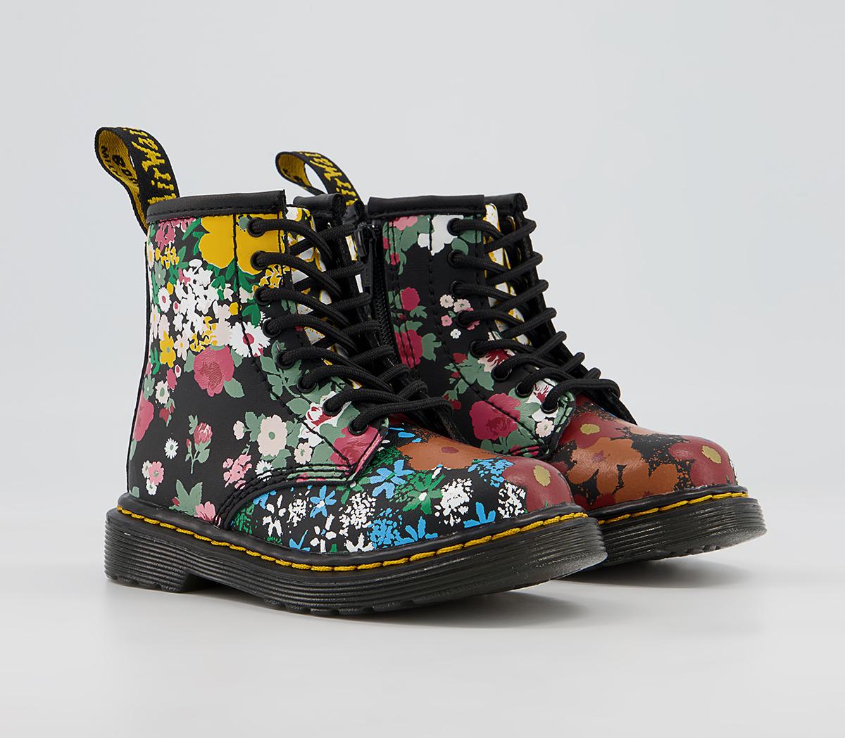 Dr. Martens Brooklee Kids Inside Zip Lace Boots Dr. Martens Brooklee Kids Inside Zip Lace Boots Black Floral