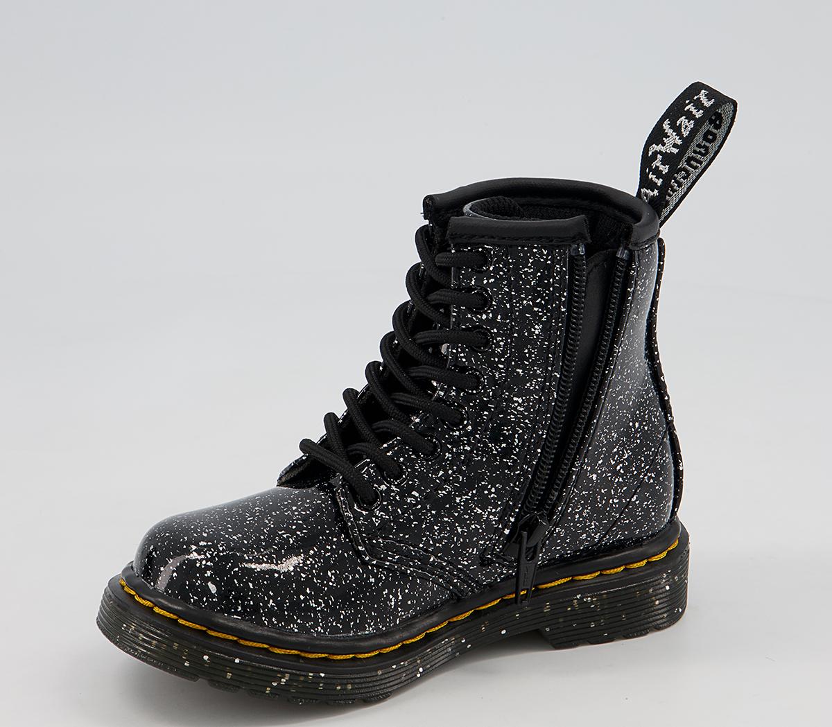 Dr. Martens Brooklee Kids Inside Zip Lace Boots Dr. Martens Brooklee Kids Inside Zip Lace Boots Black Cosmic Glitter