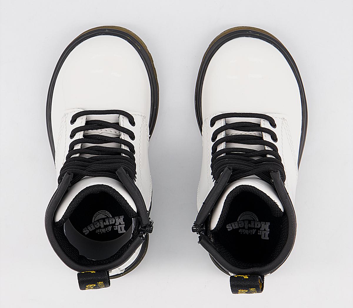 Dr. Martens Brooklee Kids Lace Inside Zip Boots Dr. Martens Brooklee Kids Lace Inside Zip Boots White Patent