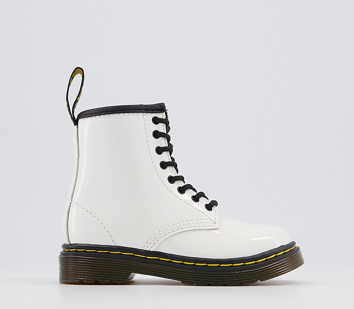 Dr. MartensBrooklee Kids Lace Inside Zip BootsWhite Patent