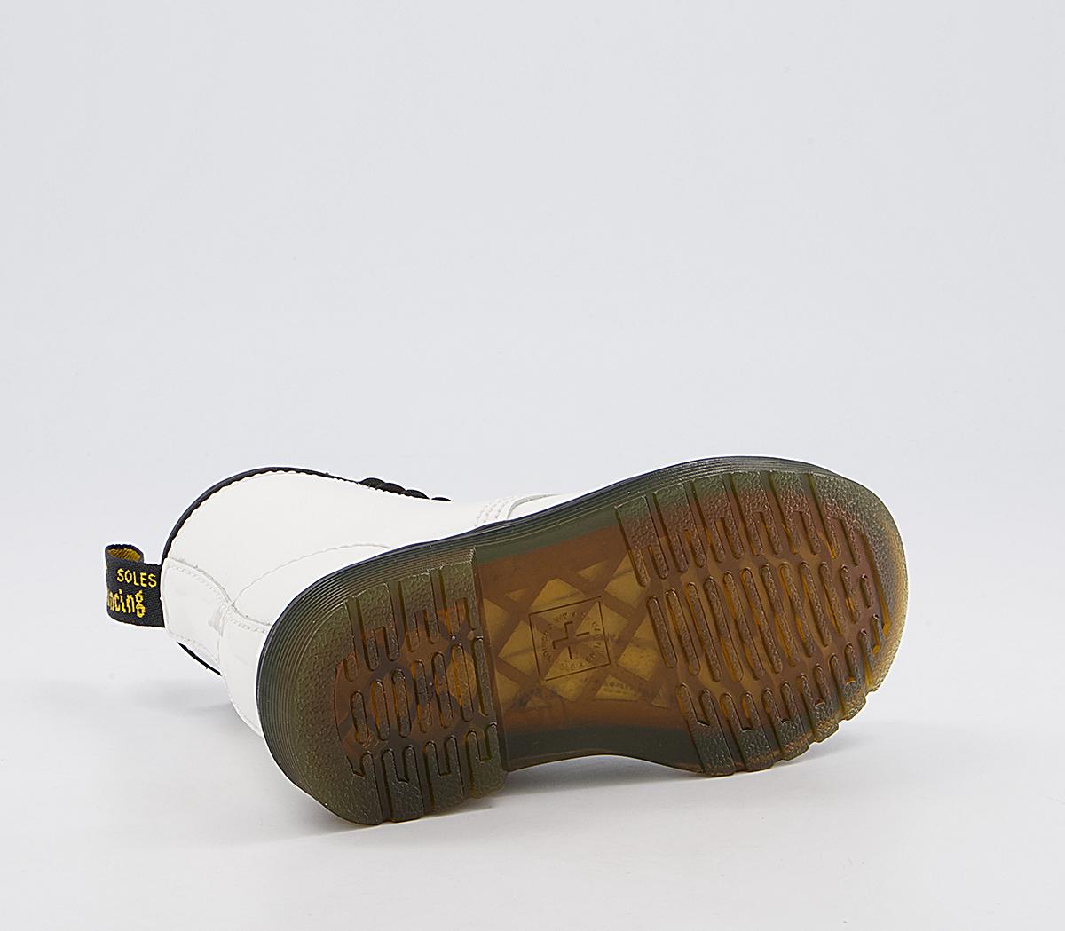 Dr. Martens Brooklee Kids Lace Inside Zip Boots Dr. Martens Brooklee Kids Lace Inside Zip Boots White Patent