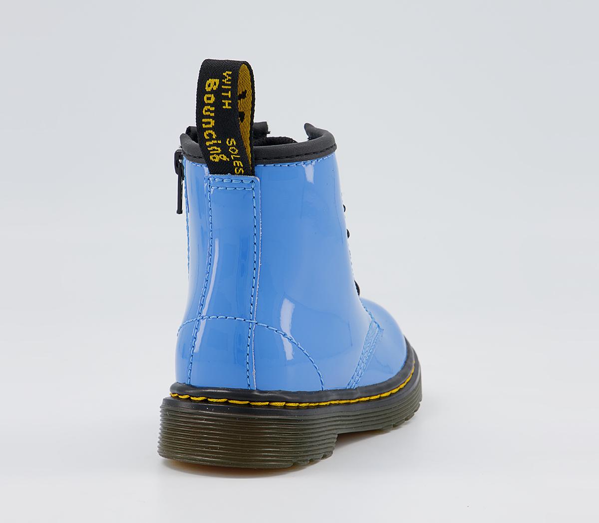 Dr. Martens Brooklee Kids Inside Zip Lace Boots Dr. Martens Brooklee Kids Inside Zip Lace Boots Mid Blue Patent
