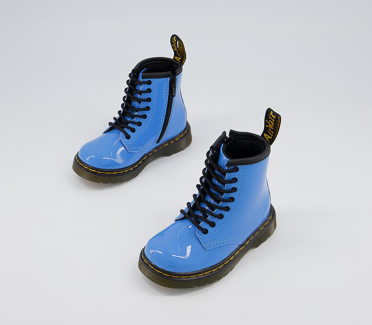 Dr. Martens Brooklee Kids Inside Zip Lace Boots Dr. Martens Brooklee Kids Inside Zip Lace Boots Mid Blue Patent