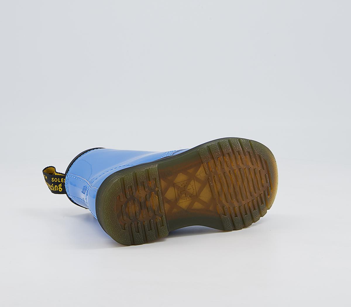 Dr. Martens Brooklee Kids Inside Zip Lace Boots Dr. Martens Brooklee Kids Inside Zip Lace Boots Mid Blue Patent