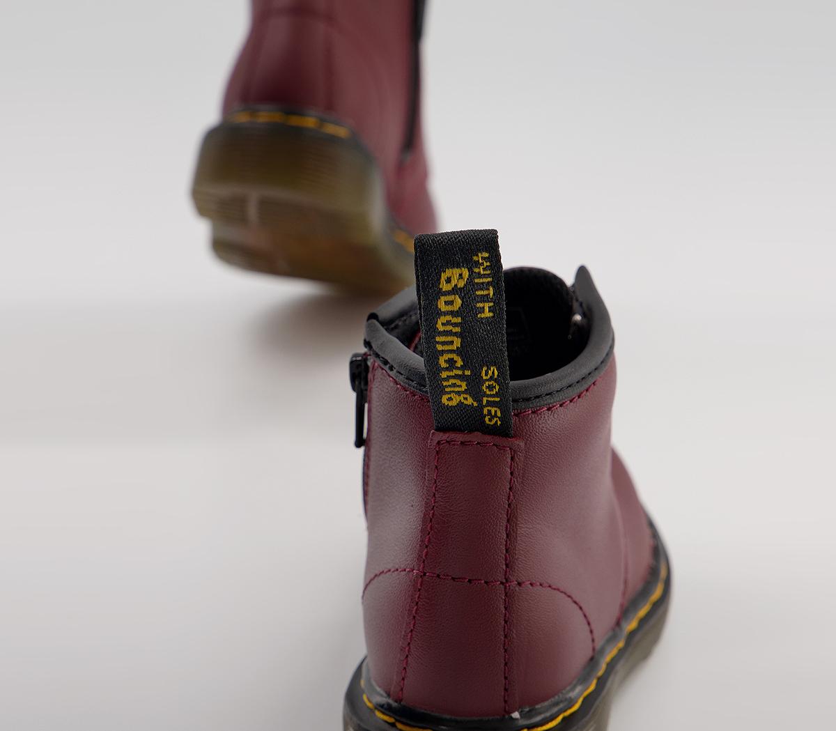 Dr. MartensKids Lace Up Boots Inside Zip BrookleeCherry Red Leather