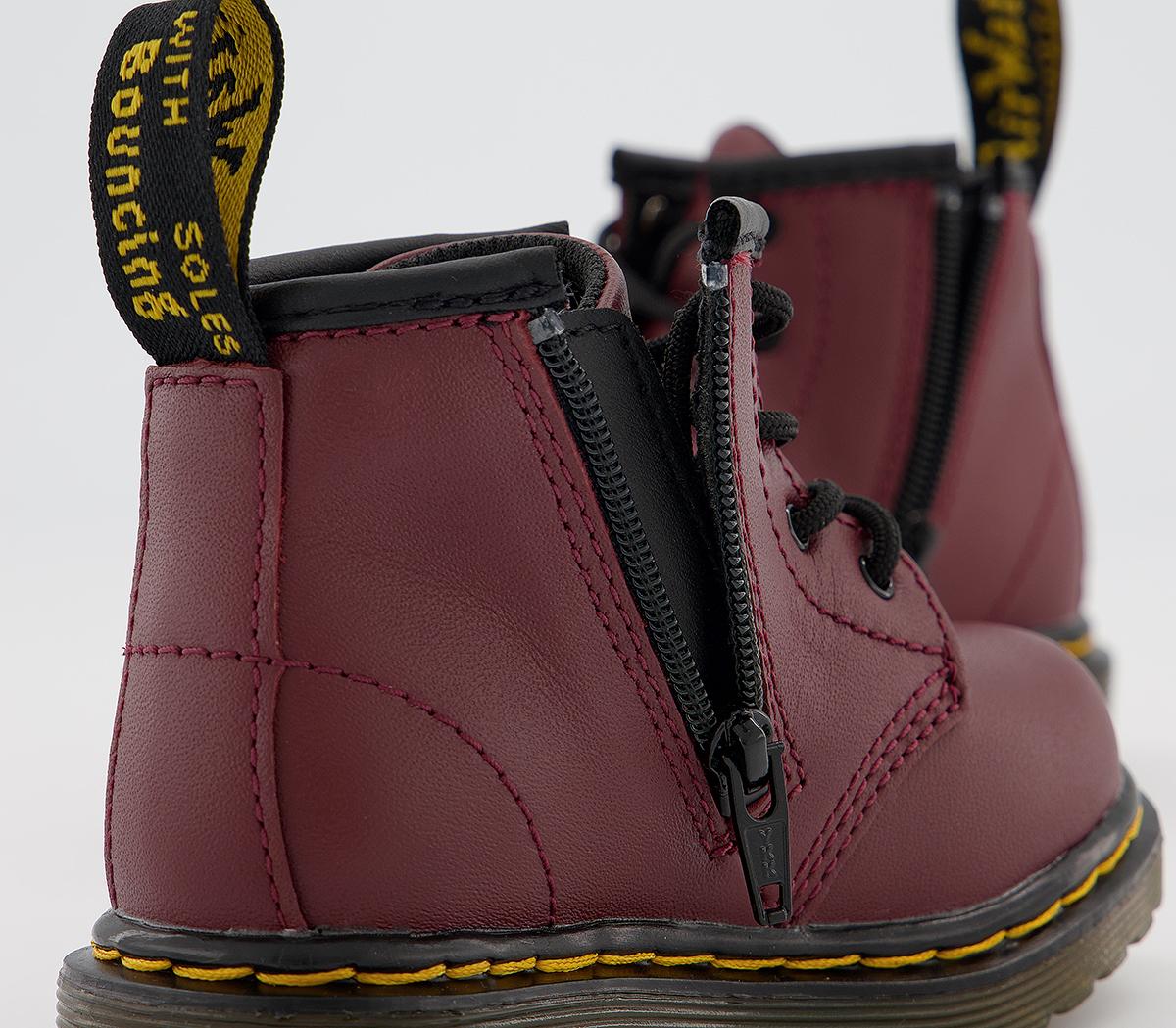 Dr. Martens Kids Lace Up Boots Inside Zip Brooklee Dr. Martens Kids Lace Up Boots Inside Zip Brooklee Cherry Red Leather
