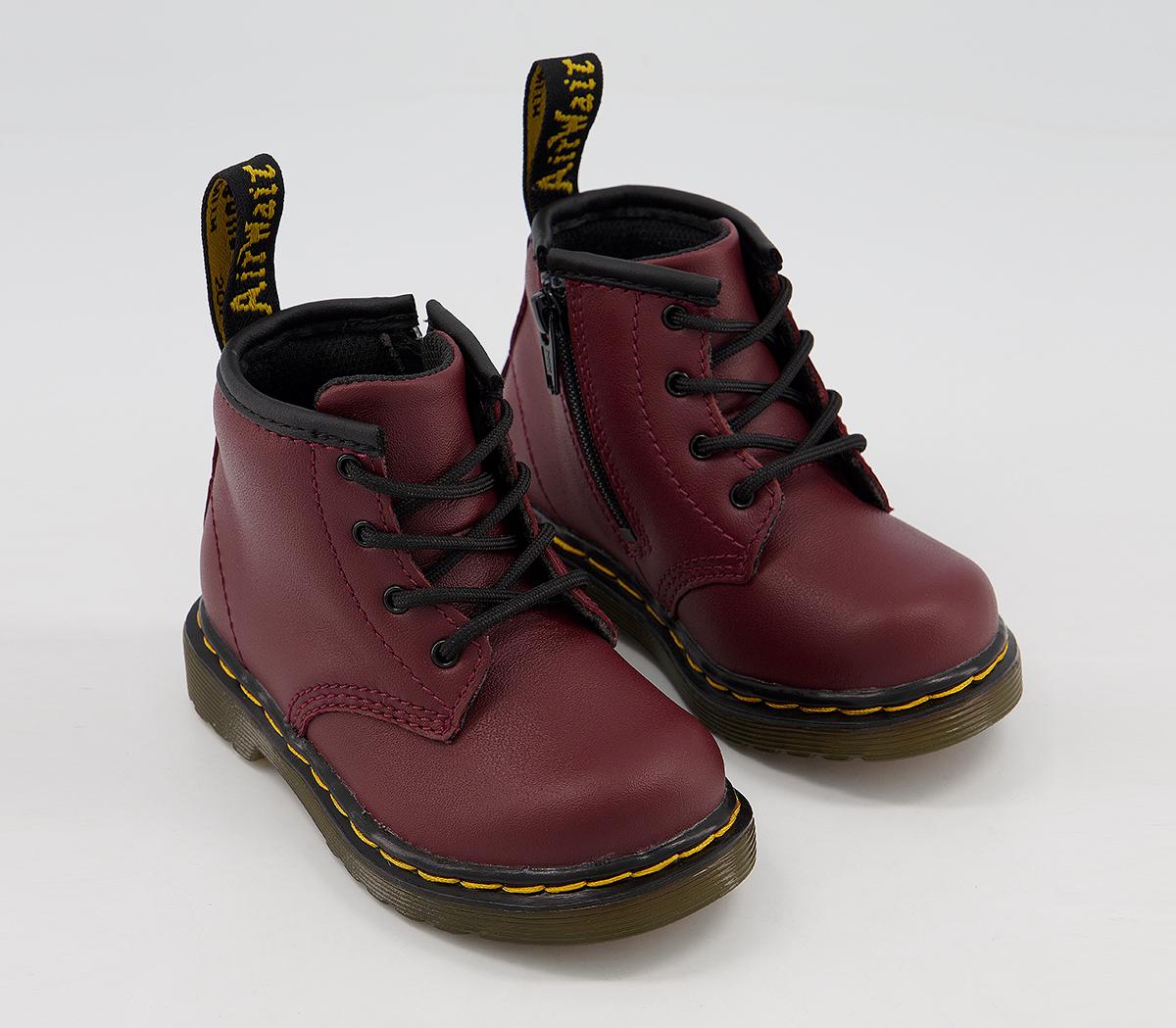 Dr. Martens Kids Lace Up Boots Inside Zip Brooklee Dr. Martens Kids Lace Up Boots Inside Zip Brooklee Cherry Red Leather