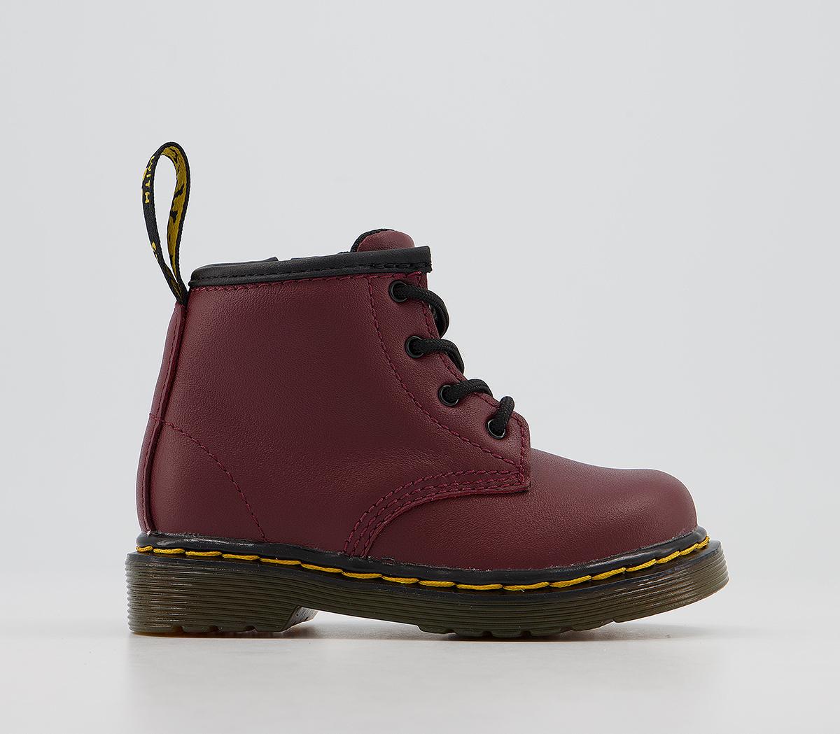 Dr. MartensKids Lace Up Boots Inside Zip BrookleeCherry Red Leather