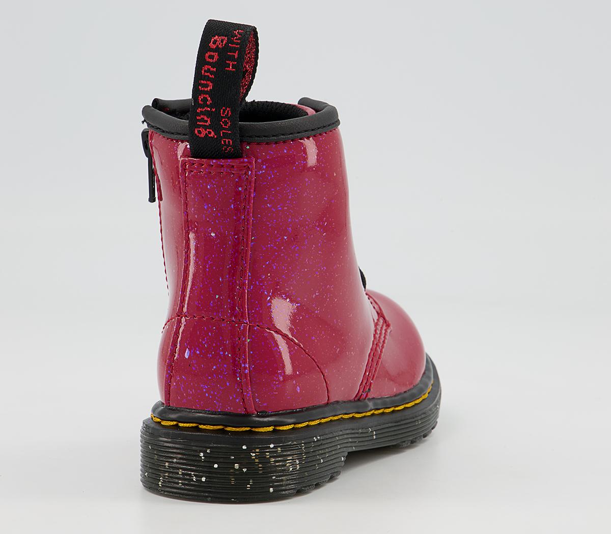 Dr. Martens Brooklee Kids Inside Zip Lace Boots Dr. Martens Brooklee Kids Inside Zip Lace Boots Red Cosmic Glitter