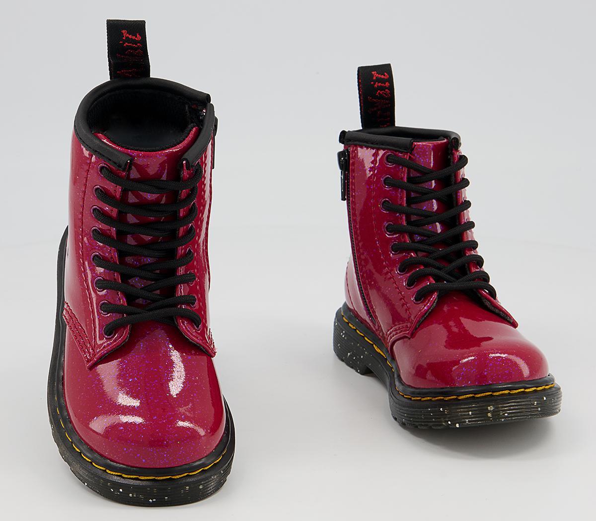 Dr. Martens Brooklee Kids Inside Zip Lace Boots Dr. Martens Brooklee Kids Inside Zip Lace Boots Red Cosmic Glitter