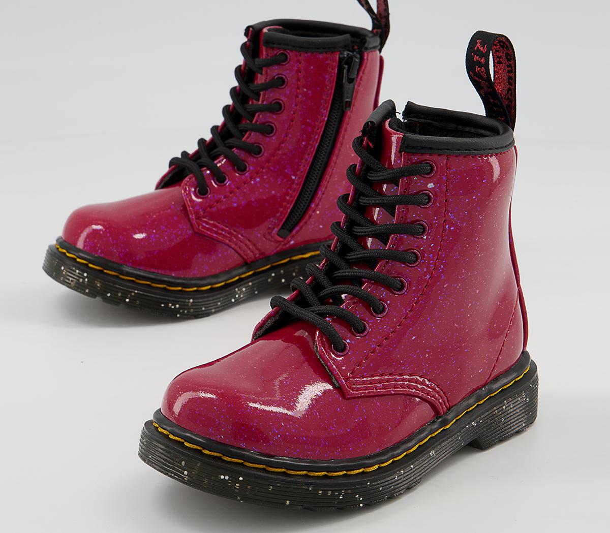 Dr. Martens Brooklee Kids Inside Zip Lace Boots Dr. Martens Brooklee Kids Inside Zip Lace Boots Red Cosmic Glitter