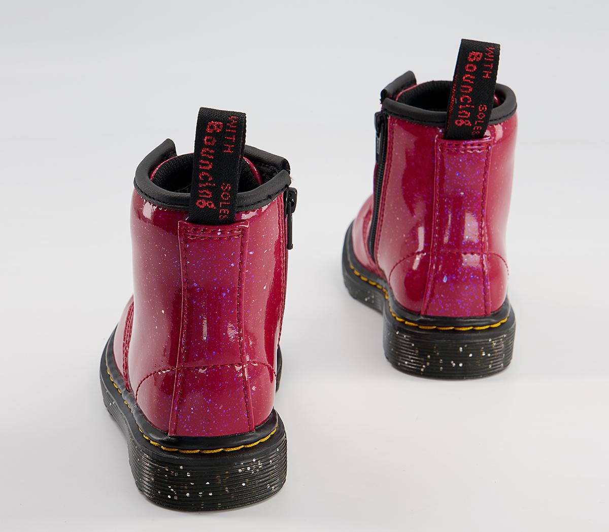 Dr. Martens Brooklee Kids Inside Zip Lace Boots Dr. Martens Brooklee Kids Inside Zip Lace Boots Red Cosmic Glitter