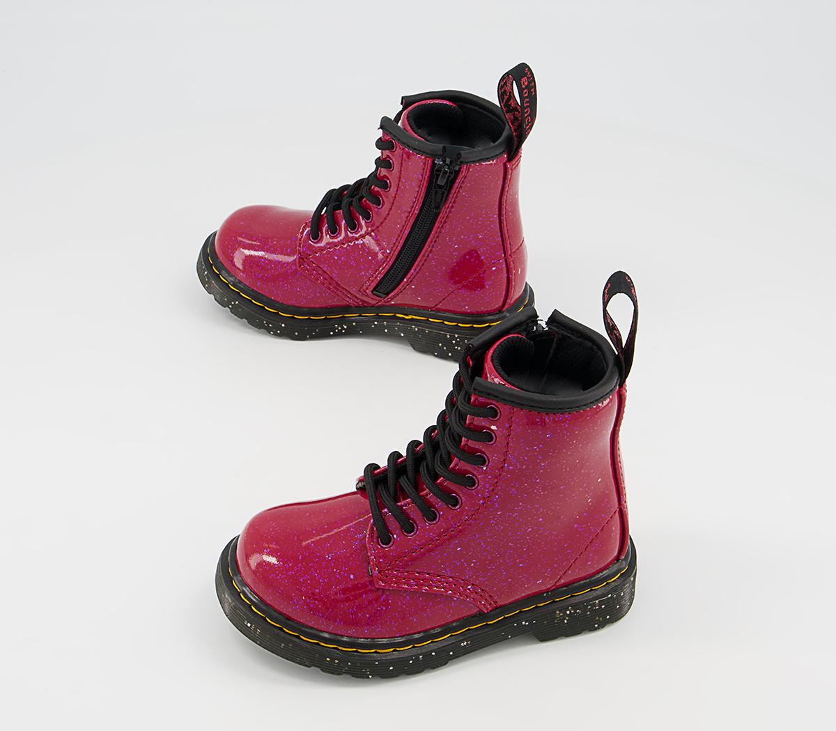 Dr. Martens Brooklee Kids Inside Zip Lace Boots Dr. Martens Brooklee Kids Inside Zip Lace Boots Red Cosmic Glitter