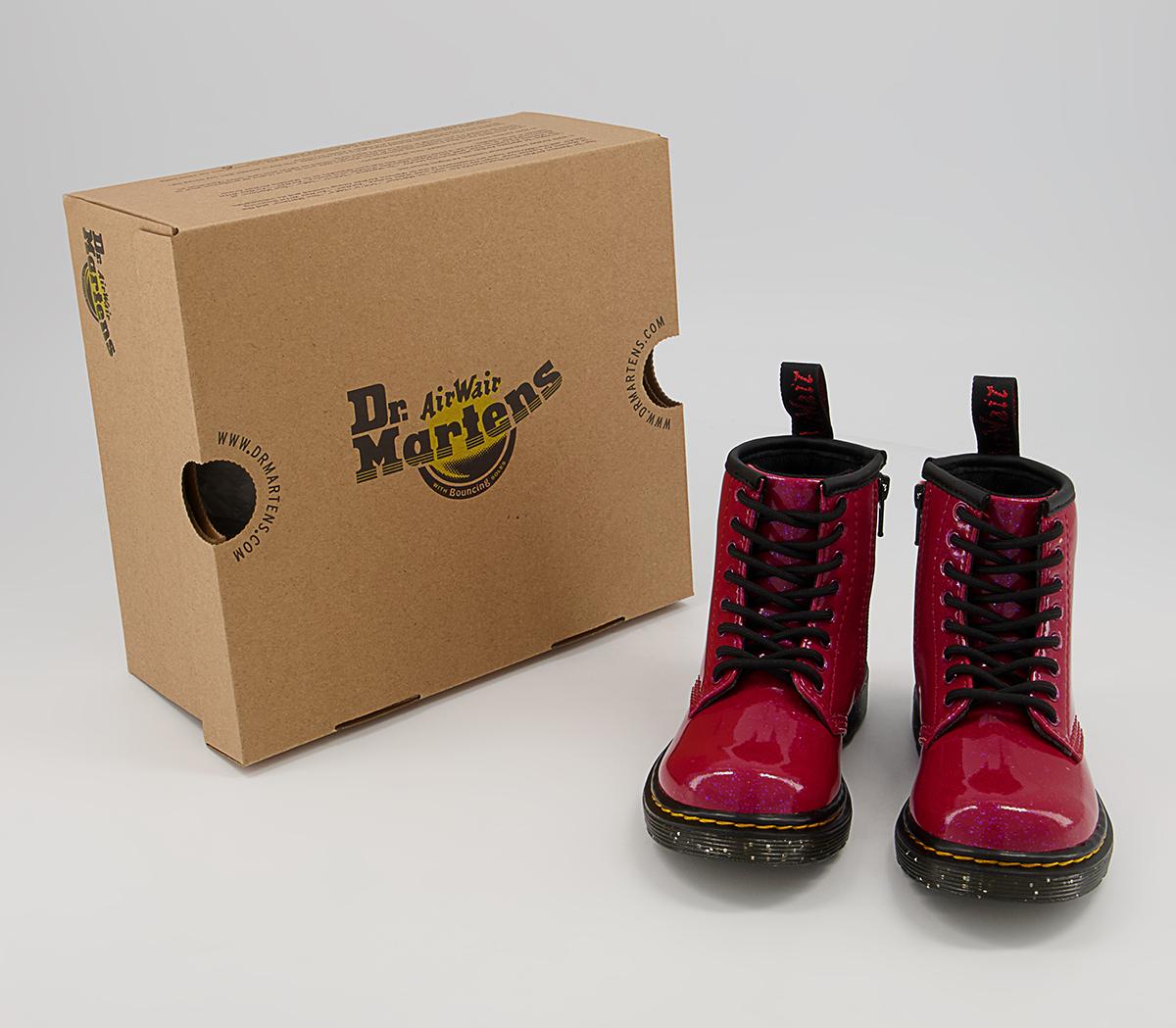 Dr. Martens Brooklee Kids Inside Zip Lace Boots Dr. Martens Brooklee Kids Inside Zip Lace Boots Red Cosmic Glitter