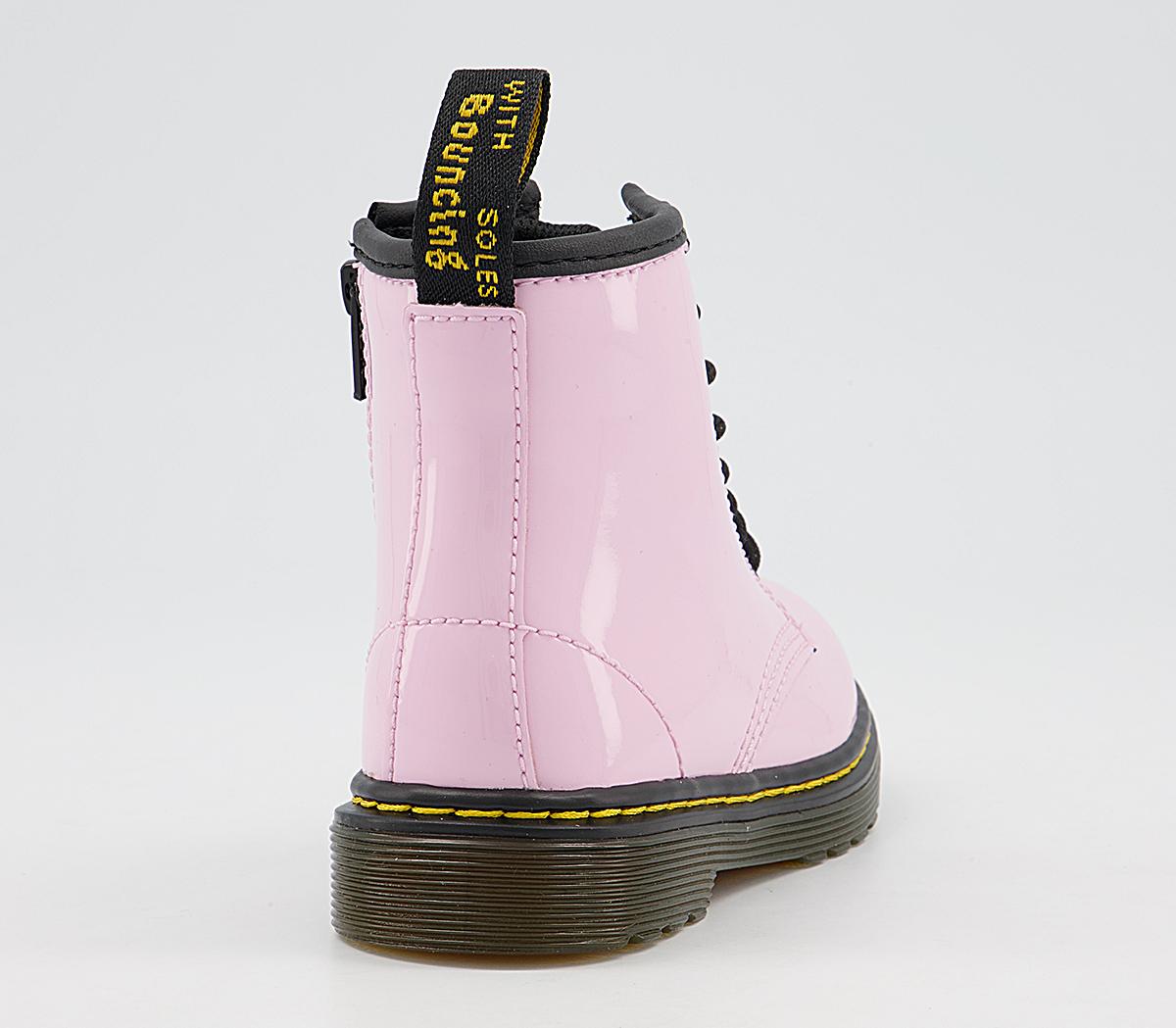 Dr. Martens Brooklee Kids Lace Up Inside Zip Boots Dr. Martens Brooklee Kids Lace Up Inside Zip Boots Pale Pink Patent