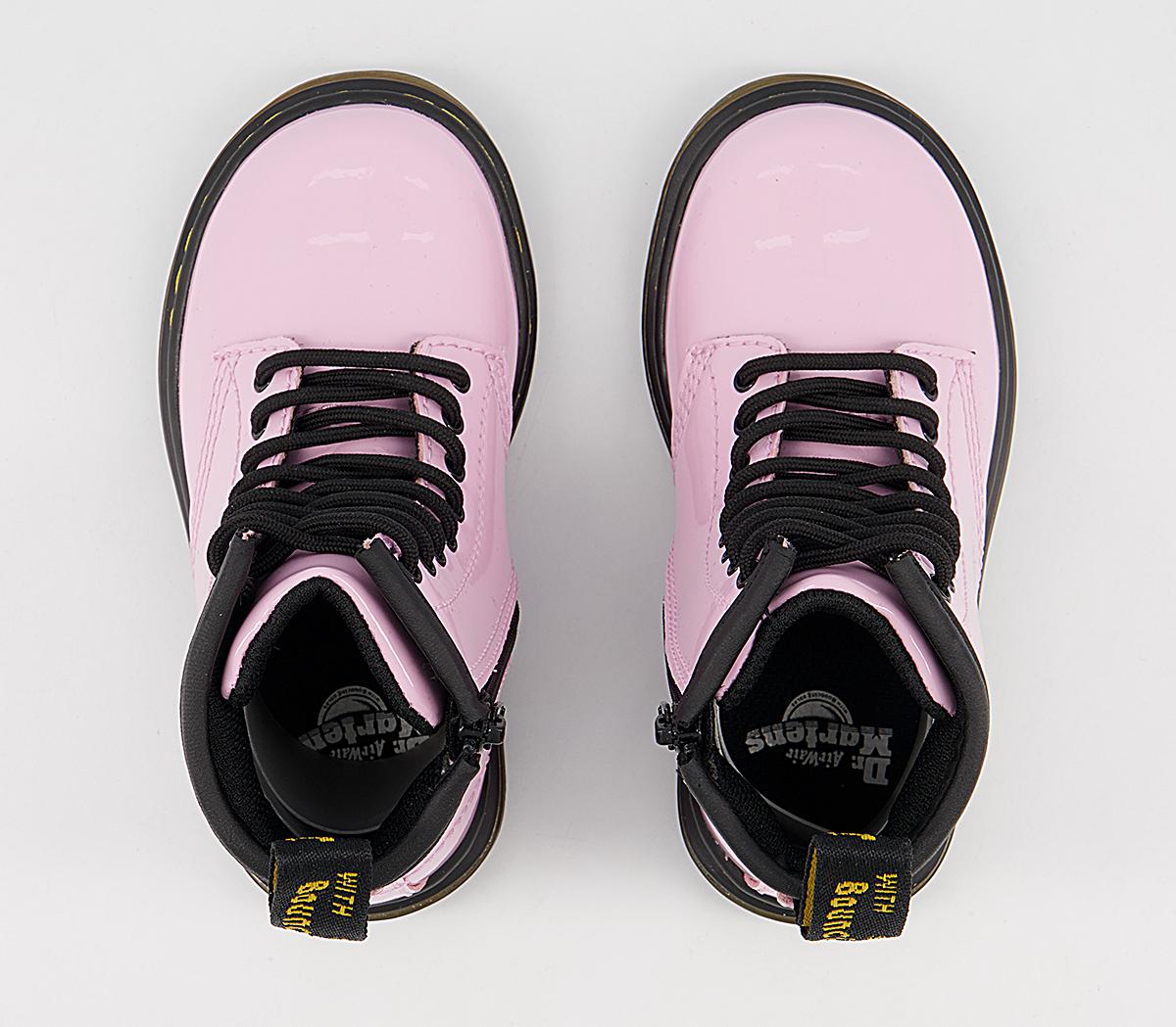Dr. Martens Brooklee Kids Lace Up Inside Zip Boots Dr. Martens Brooklee Kids Lace Up Inside Zip Boots Pale Pink Patent
