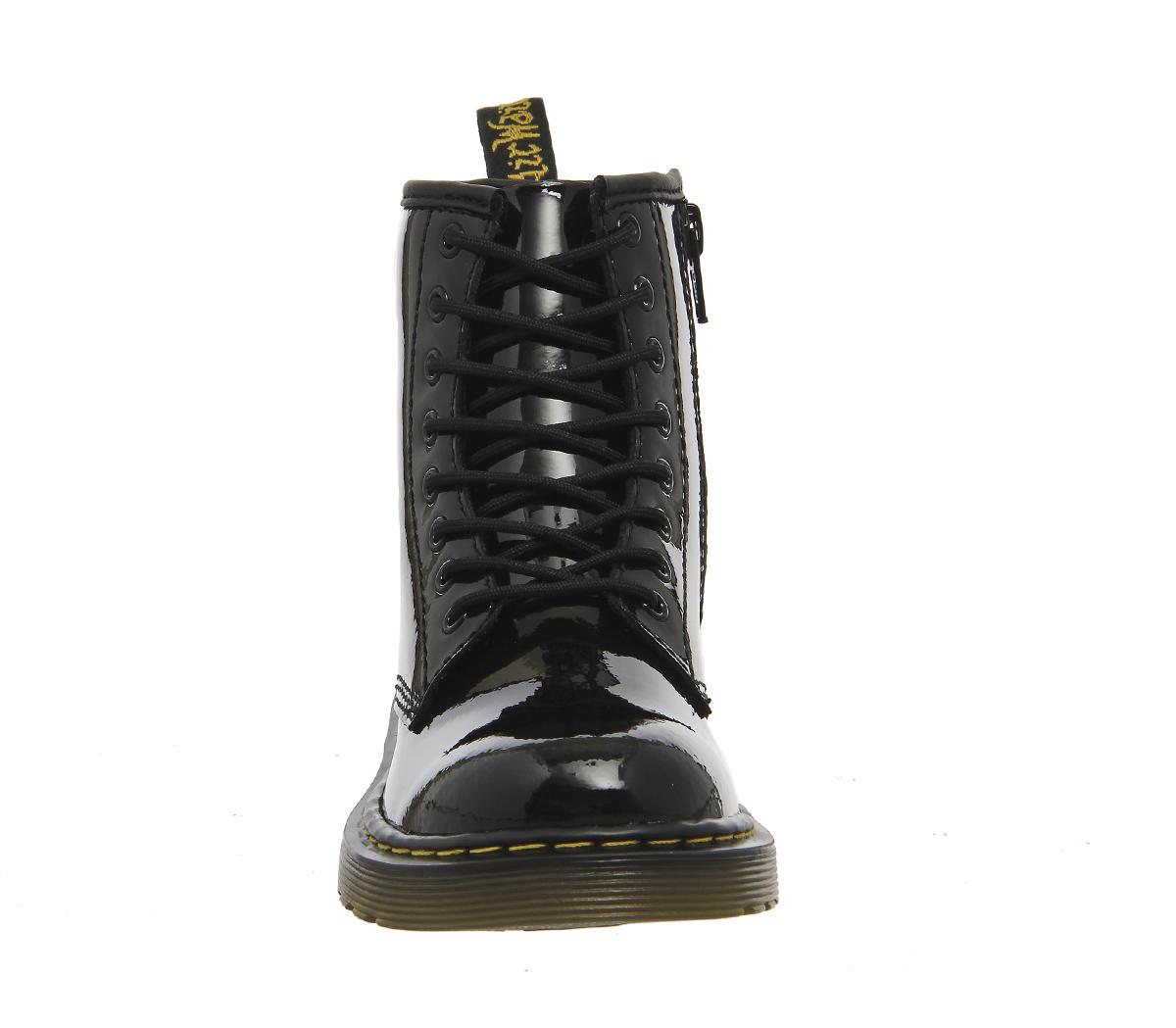 Dr. Martens Delaney Junior Lace Up Inside Zip Boots Dr. Martens Delaney Junior Lace Up Inside Zip Boots Black Patent