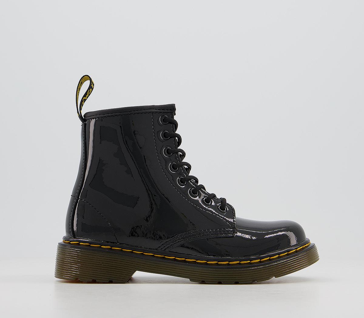 Dr. Martens Delaney Junior Lace Up Inside Zip Boots Dr. Martens Delaney Junior Lace Up Inside Zip Boots Black Patent