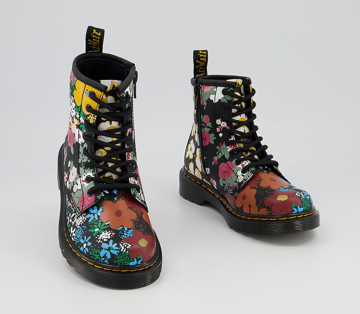 Dr. Martens Delaney Junior Inside Zip Lace Boots Dr. Martens Delaney Junior Inside Zip Lace Boots Black Floral
