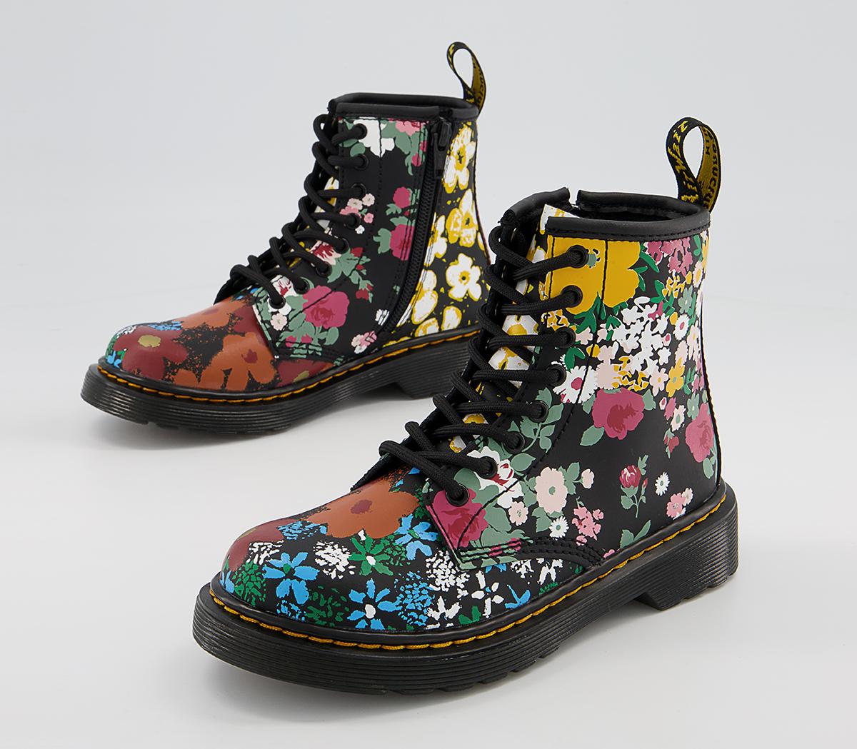 Dr. Martens Delaney Junior Inside Zip Lace Boots Dr. Martens Delaney Junior Inside Zip Lace Boots Black Floral