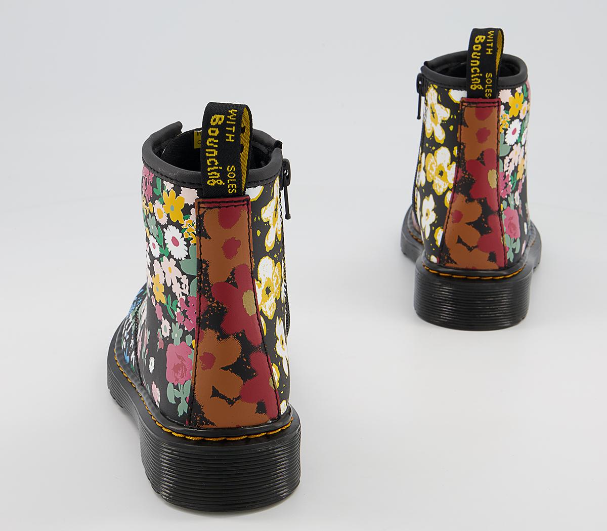 Dr. Martens Delaney Junior Inside Zip Lace Boots Dr. Martens Delaney Junior Inside Zip Lace Boots Black Floral