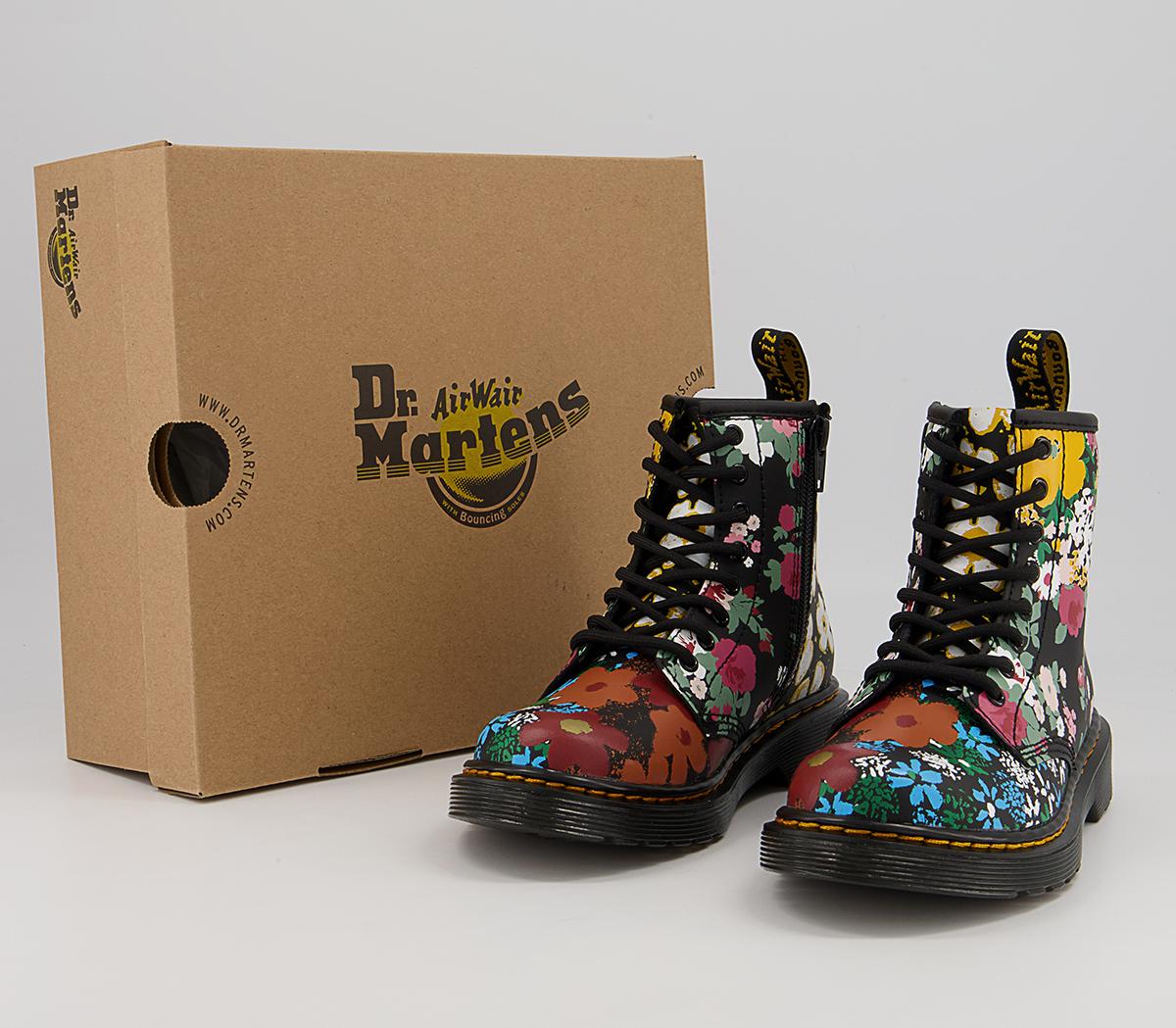 Dr. Martens Delaney Junior Inside Zip Lace Boots Dr. Martens Delaney Junior Inside Zip Lace Boots Black Floral